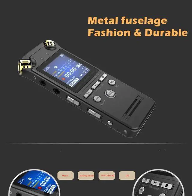 Alt view image 4 of 7 - Shmci D50 Professional Mini High Quality PCM Audio Dictaphone 9216Kbps Dual Microphones Digital Voice-Activated USB Recorder Pen 128GB