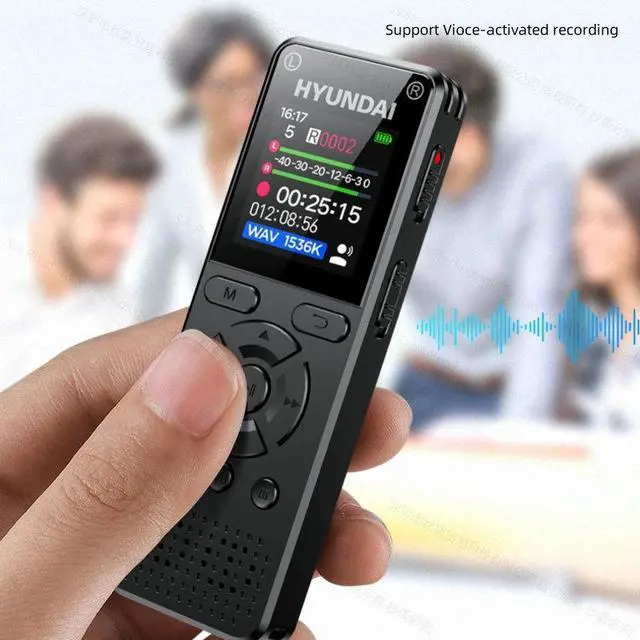 Alt view image 4 of 7 - Hyundai E760 Professional HD Denoise Mini Dual Mic Digital Voice activate Recorder Class Meeting Training Audio record Dictaphone 32GB
