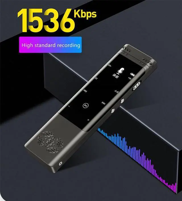 Alt view image 7 of 7 - Rendmmsn R80 Professional 1536Kbps Digital Voice-Activated Recorder FM Radio MP3 Player Dual Mic Stereo Record Mini Dictaphone