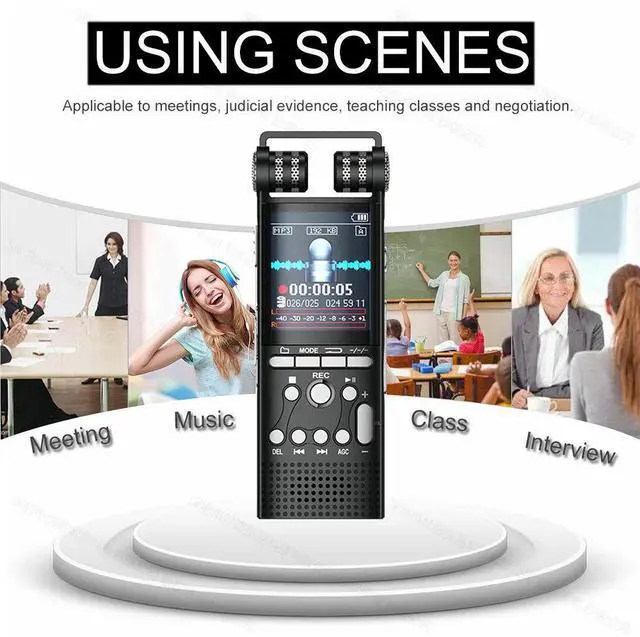 Alt view image 2 of 7 - Rendmmsn X26 Digital voice recorders Factory All-metal 32G conference digital high-definition noise-canceling Audio Record Dictaphone