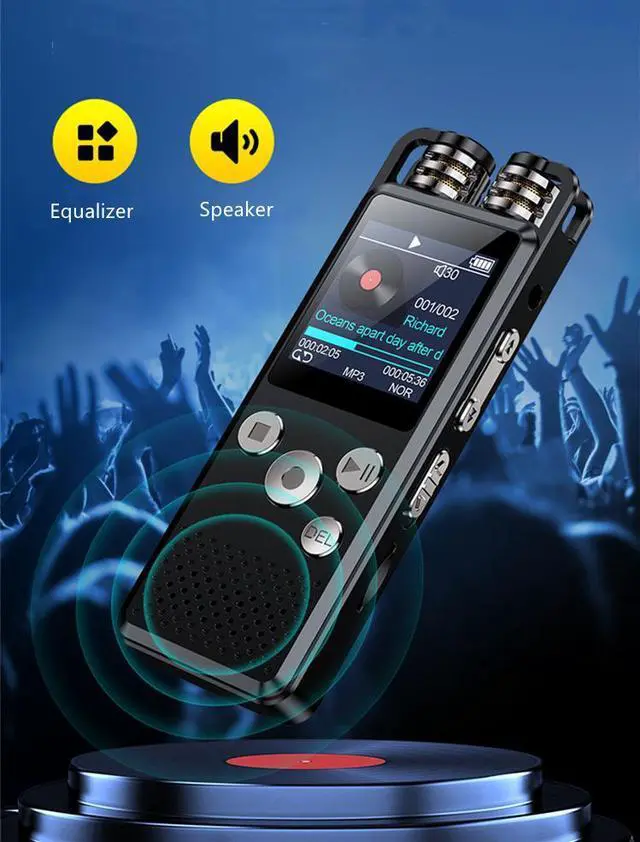 Alt view image 6 of 7 - Rendmmsn KP666 Professional Dictaphone Clear Voice-Activated Digital Recorder PCM Stereo Variable Speed Player Meeting Recording 64GB