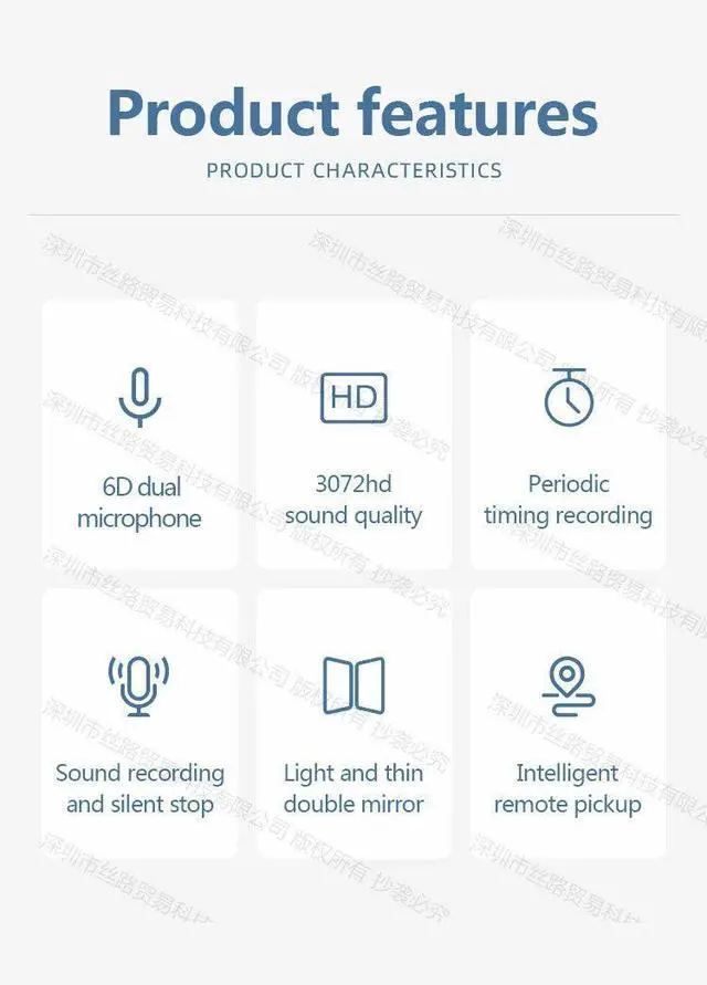 Alt view image 6 of 7 - GL-82 Professional Mini Digital Voice Recorder Activated MP3 Stereo Audio Ultrathin Slim Portable 3072Kbps with Timing Dictaphone 16GB
