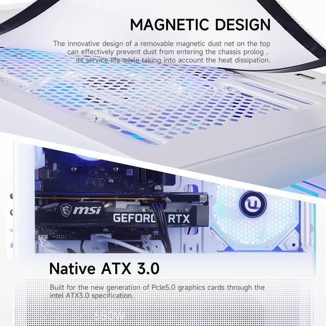 Alt view image 4 of 7 - NINGMEI Gaming PC Desktop, Ryzen 7 7800X3D 4.2 GHz (5GHz Turbo Boost), NVIDIA RTX 5070 12GB GDDR7, 1TB Gen4 NVMe SSD, 32GB DDR5 RAM 6000 ,240mm ARGB AIO, 750W  PSU, Wi-Fi, Win 11 Home