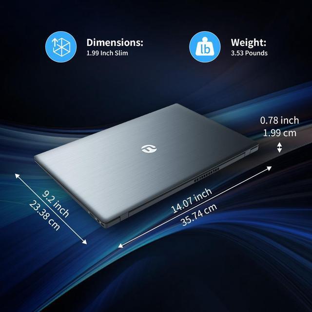Alt view image 6 of 7 - Ningmei NL100P Laptop Computer, 15.6 Inch Notebook with Intel Quad-Core N5095(Up to 2.9GHz), 16GB DDR4 512GB SSD, BT5.2, 5G WiFi, USB3.2, Type_C, Webcam, Long Battery Life