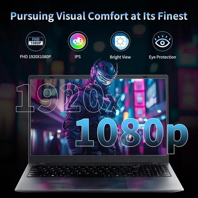 Alt view image 4 of 7 - Ningmei NL100P Laptop Computer, 15.6 Inch Notebook with Intel Quad-Core N5095(Up to 2.9GHz), 16GB DDR4 512GB SSD, BT5.2, 5G WiFi, USB3.2, Type_C, Webcam, Long Battery Life