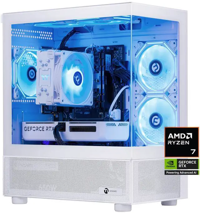 NINGMEI Lumishore Gaming PC - AMD Ryzen 7 9700X - GeForce RTX 5060