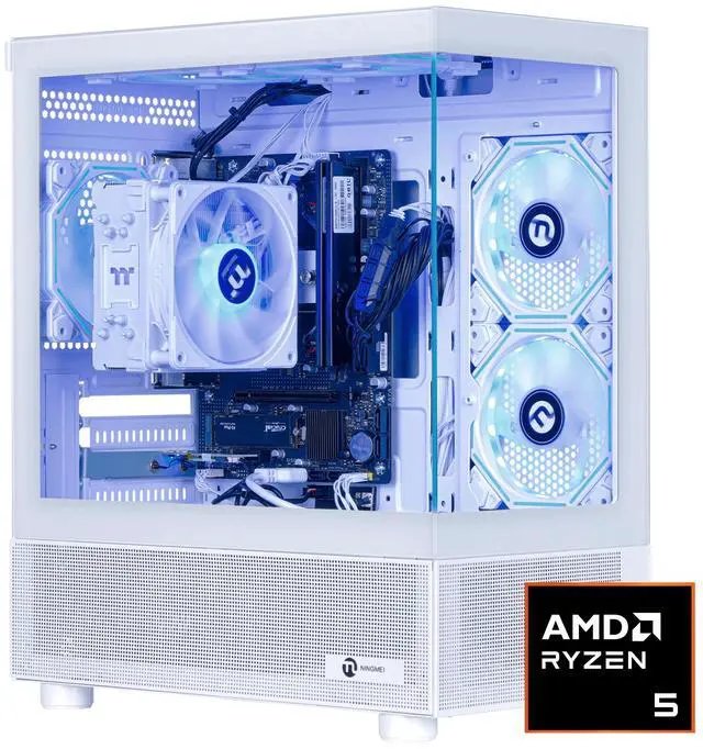 NINGMEI Lumishore Gaming PC - AMD Ryzen 5 5600GT - 16GB DDR4