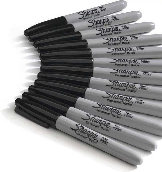 Alt view image 4 of 6 - Sharpie Permanent Markers, Fine Point, Black, 36 Count