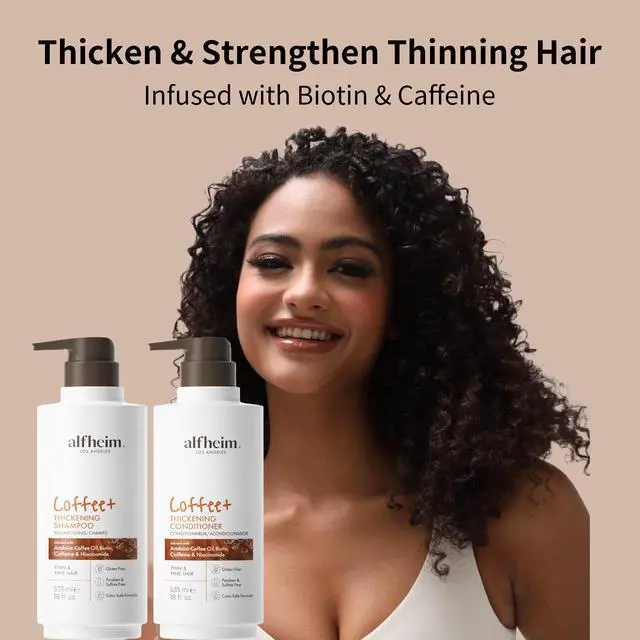 Alt view image 4 of 7 - Alfheim Caffeine Shampoo & Conditioner Set | Energizing Hair Care with Biotin & Niacinamide | Strengthens Strands & Supports Scalp Balance | Sulfate-Free, Ideal for Oily Scalp & Fine Hair | 18 oz Each