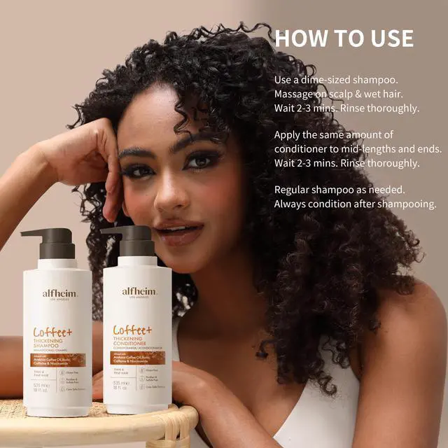 Alt view image 5 of 7 - Alfheim Caffeine Shampoo & Conditioner Set | Energizing Hair Care with Biotin & Niacinamide | Strengthens Strands & Supports Scalp Balance | Sulfate-Free, Ideal for Oily Scalp & Fine Hair | 18 oz Each