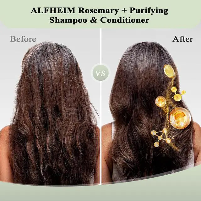 Alt view image 7 of 7 - ALFHEIM Rosemary+ Purifying Shampoo & Conditioner Travel Set | Peppermint Oil for Scalp Refresh & Oil Control | Jojoba & Calendula for Hydration & Shine | Sulfate-Free, Color-Safe | 1.18oz*2