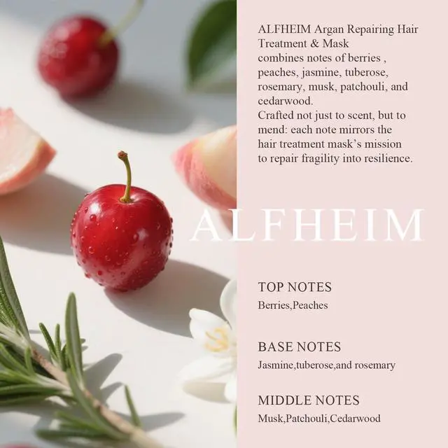 Alt view image 7 of 7 - ALFHEIM Argan Repairing Hair Mask | Deep Nourishing & Moisturizing Treatment for Dry, Damaged Hair | Infused with Argan Oil, Keratin & Oat Protein | Anti-Frizz & Strengthening Formula | 8.45 oz