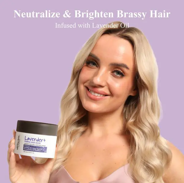 Alt view image 2 of 7 - ALFHEIM Lavender Purple Hair Mask | Neutralizes Brass & Yellow Tones | Deep Moisturizing & Repairing for Blonde, Bleached & Silver Hair | Infused with Lavender Oil, Grape Seed Oil & Vitamin E 8.45 oz