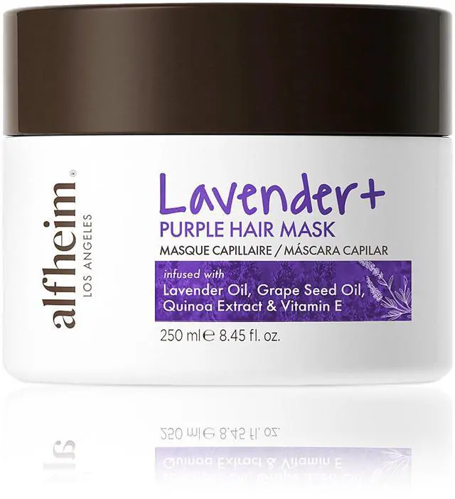 Main image of ALFHEIM Lavender Purple Hair Mask | Neutralizes Brass & Yellow Tones | Deep Moisturizing & Repairing for Blonde, Bleached & Silver Hair | Infused with Lavender Oil, Grape Seed Oil & Vitamin E 8.45 oz