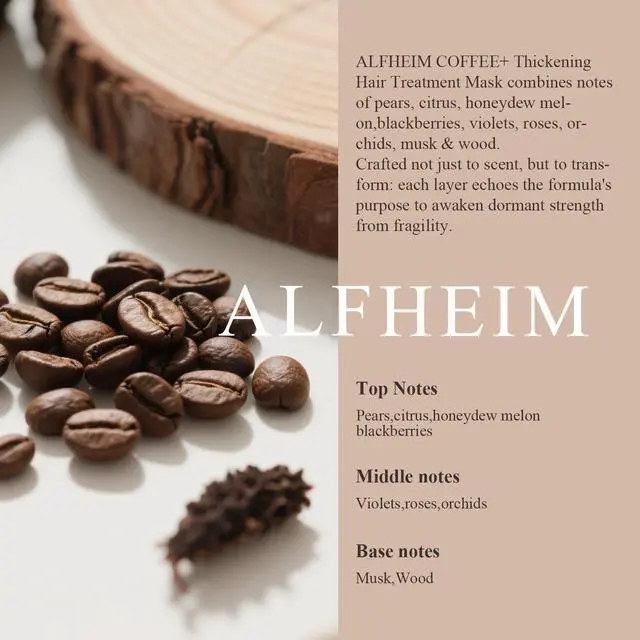 Alt view image 6 of 7 - Alfheim Coffee+ Thickening Hair Mask | Biotin & Caffeine for Fine & Thinning Hair | Deep Conditioning & Strengthening Treatment | Moisturizes, Repairs & Adds Volume | Sulfate-Free & Color-Safe 8.45 oz