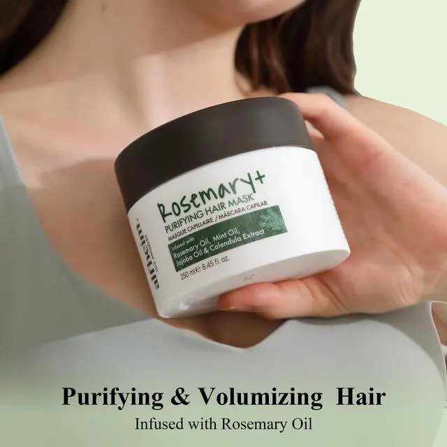 Alt view image 3 of 7 - ALFHEIM Rosemary+ Purifying Hair Mask | Deep Moisturizing & Scalp Balancing Treatment | Infused with Rosemary, Peppermint Oil & Jojoba Oil | For Oily Hair, Dandruff & Weakened Strands | 8.45 oz