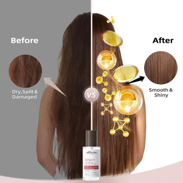 Alt view image 5 of 7 - ALFHEIM Argan Repairing Hair Oil | Restores Strength & Shine Protects Against Environmental | Damage Lightweight Nourishment for Damaged & Color-Treated Hair | Paraben & Sulfate-Free | 3.38 fl.oz