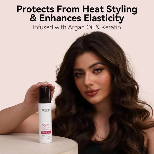 Alt view image 3 of 7 - ALFHEIM Argan+ Repairing Leave-In Conditioner | Lightweight Hair Detangler & Anti-Frizz Spray | Moisturizing & Nourishing with Argan Oil, Keratin, Niacinamide | For Dry, Damaged, Frizzy Hair | 5.4 oz