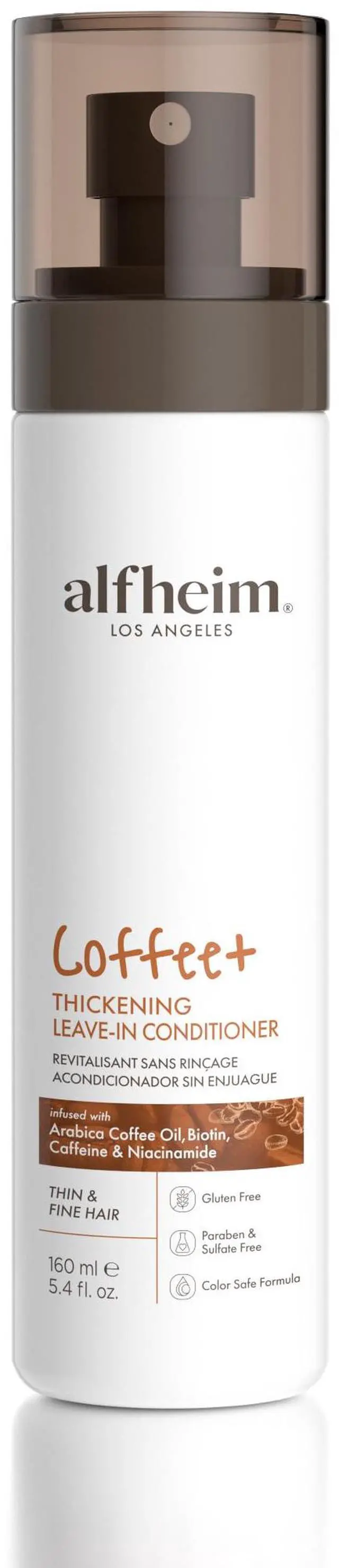 Main image of ALFHEIM Coffee+ Thickening Leave-In Conditioner | Biotin & Caffeine for Hair Growth & Strength | Lightweight, Nourishing & Volumizing Spray | Sulfate-Free, Paraben-Free | 5.4 oz