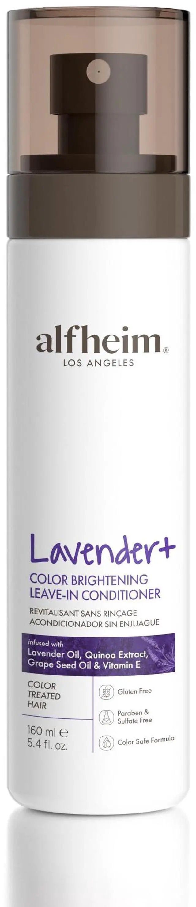 Main image of ALFHEIM Lavender Purple Leave-In Conditioner Spray Repairs Blonde & Gray Hair Strengthens Dry Damaged Strands Lightweight Non-Sticky Formula Paraben & Sulfate-Free for On-the-Go & Post-Color Care