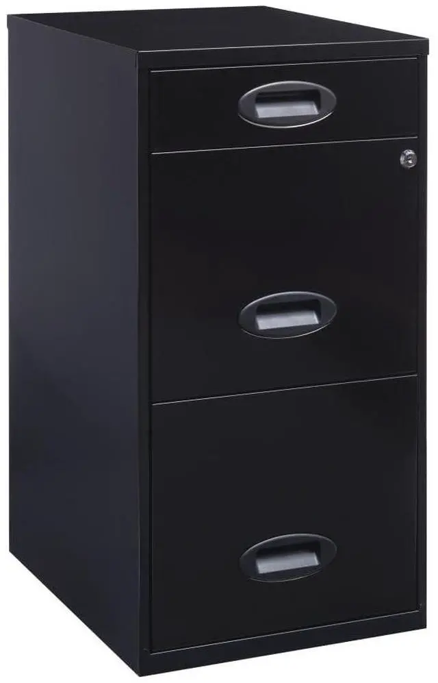 Alt view image 5 of 11 - Realspace® SOHO Metal Vertical File Cabinet, 3 Drawers, 18"D, Black