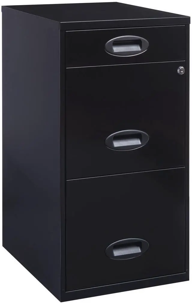 Alt view image 6 of 11 - Realspace® SOHO Metal Vertical File Cabinet, 3 Drawers, 18"D, Black