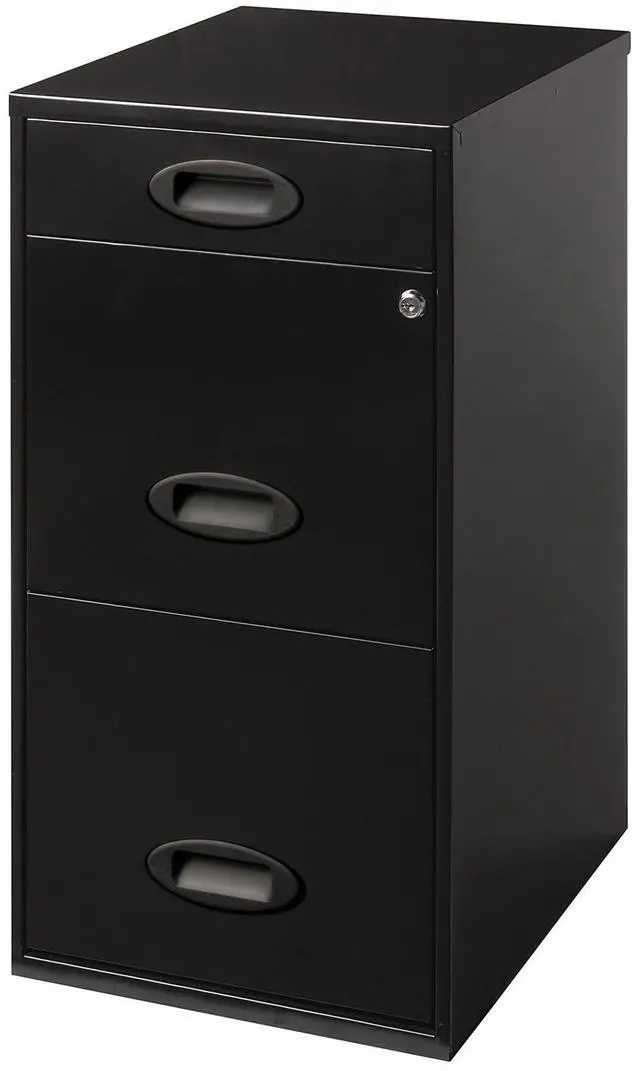 Alt view image 7 of 11 - Realspace® SOHO Metal Vertical File Cabinet, 3 Drawers, 18"D, Black