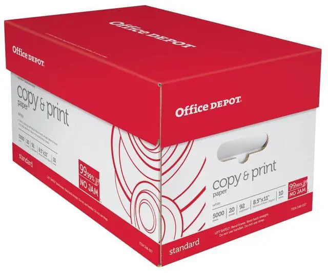 Alt view image 2 of 2 - office depot - copy paper - quality copy paper 20 lb - paper - 8-1/2" x 11" - white