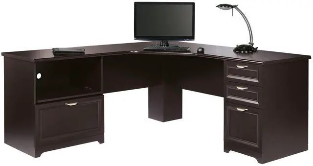 Alt view image 6 of 10 - Realspace Magellan Performance 71"W L-Shape Corner Desk 956652 - Espresso