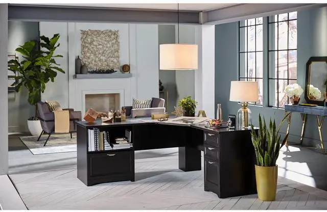 Alt view image 10 of 10 - Realspace Magellan Performance 71"W L-Shape Corner Desk 956652 - Espresso