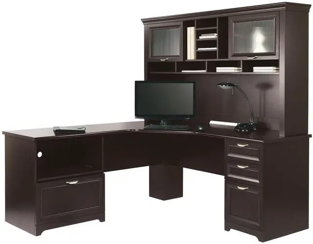 Alt view image 9 of 10 - Realspace Magellan Performance 71"W L-Shape Corner Desk 956652 - Espresso
