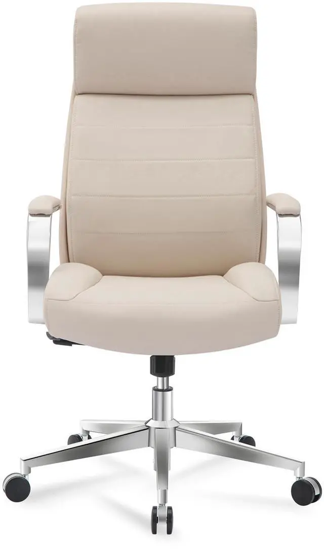 Alt view image 4 of 7 - ® Modern Comfort Modee Vegan Leather High-Back Executive Office Chair, Sand/Chrome, BIFMA Compliant