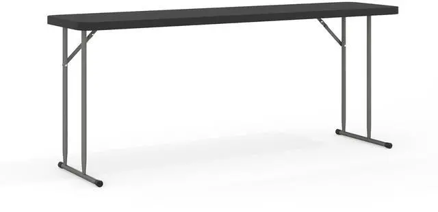 Main image of Flash Furniture Kathryn 6' Rectangular Plastic Folding Table, Long Plastic Foldable Table for Indoor/Outdoor Events, Black
