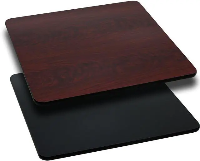 Alt view image 8 of 9 - 42'' Square Table Top with Black or Mahogany Reversible Laminate Top