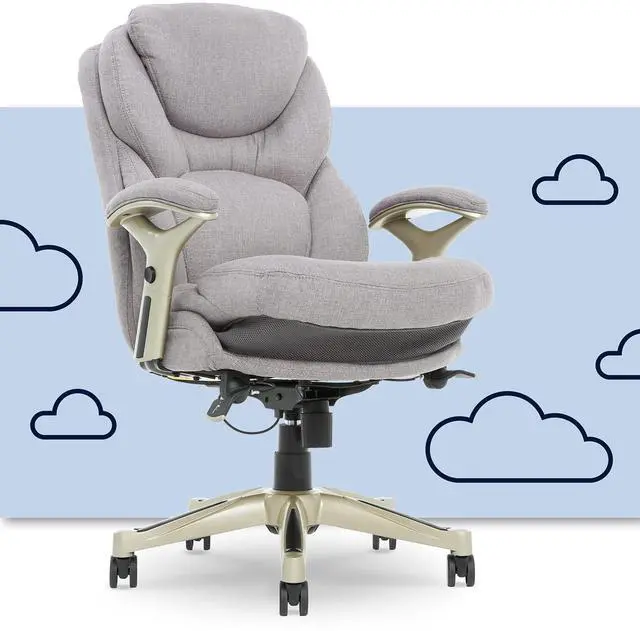 Alt view image 2 of 7 - Serta Works Executive Office Chair with Back in Motion Technology, Seamless Light Gray Fabric