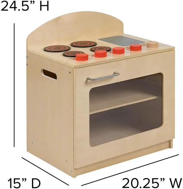 Alt view image 17 of 19 - Children's Wooden Kitchen Stove for Commercial or Home Use - Safe, Kid Friendly Design