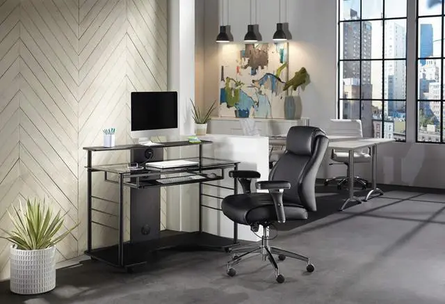 Alt view image 6 of 7 - Realspace® 47"W Mobile Tech Desk Workstation, 36-1/16"H x 47-1/4"W x 26"D, Black