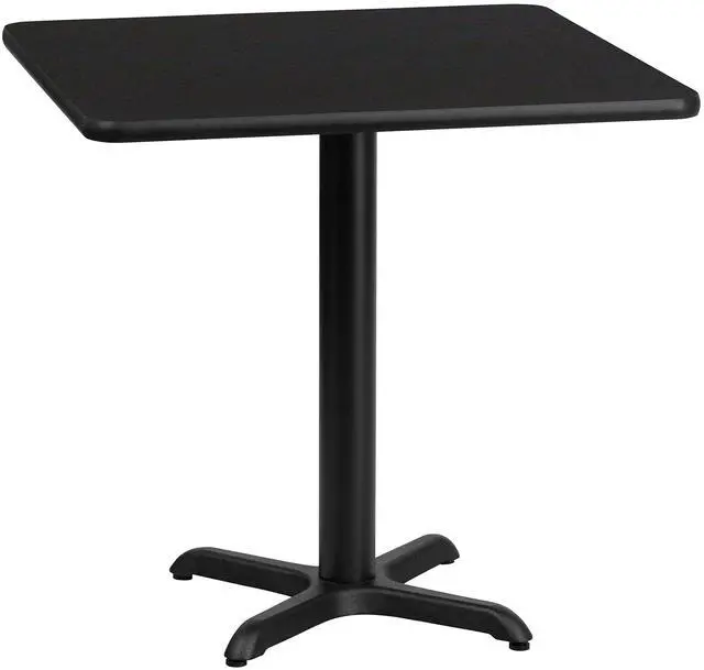 Alt view image 16 of 19 - 30'' Square Black Laminate Table Top with 22'' x 22'' Table Height Base
