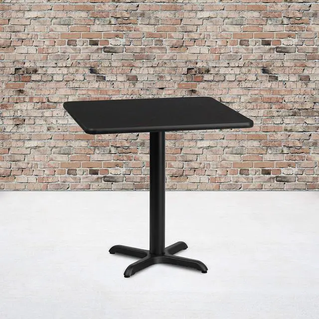 Alt view image 17 of 19 - 30'' Square Black Laminate Table Top with 22'' x 22'' Table Height Base