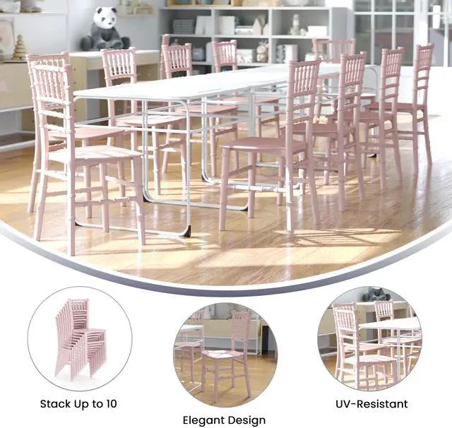Alt view image 20 of 20 - 10 Pk. Kids Pink Resin Chiavari Chair