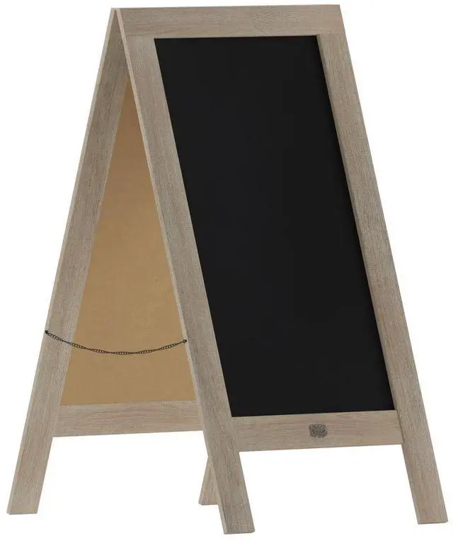 Alt view image 13 of 19 - Canterbury 40" x 20" Vintage Wooden A-Frame Magnetic Indoor/Outdoor Chalkboard Sign, Freestanding Double Sided Extra Large Message Board, Weathered