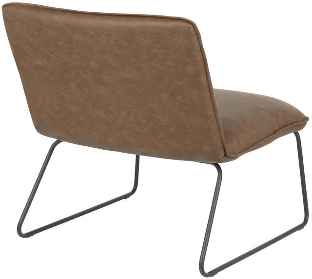 Alt view image 4 of 7 - LumiSource Casper Leather Accent Chair, Armless Chair, Black Accent Chair for Living Room, Comfy Chair for Bedroom, Industrial Chair