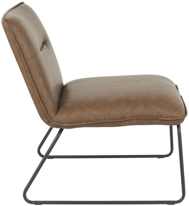 Alt view image 3 of 7 - LumiSource Casper Leather Accent Chair, Armless Chair, Black Accent Chair for Living Room, Comfy Chair for Bedroom, Industrial Chair