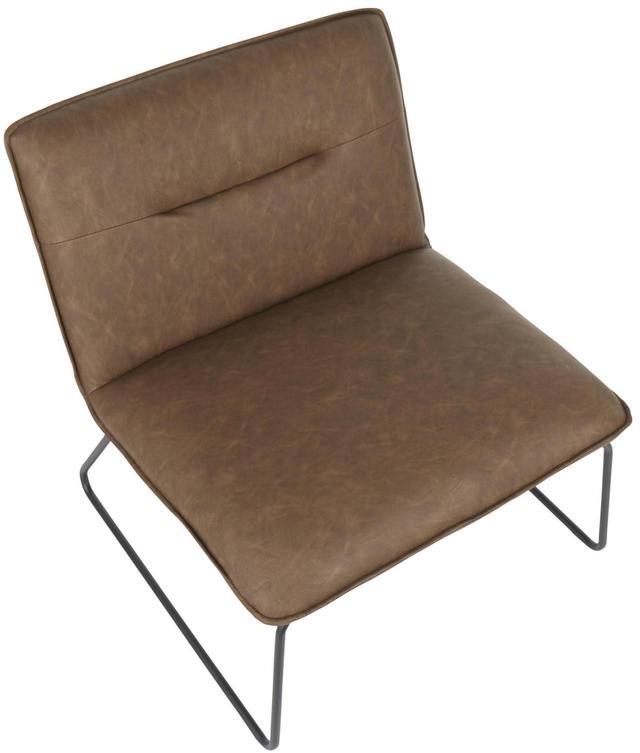 Alt view image 7 of 7 - LumiSource Casper Leather Accent Chair, Armless Chair, Black Accent Chair for Living Room, Comfy Chair for Bedroom, Industrial Chair