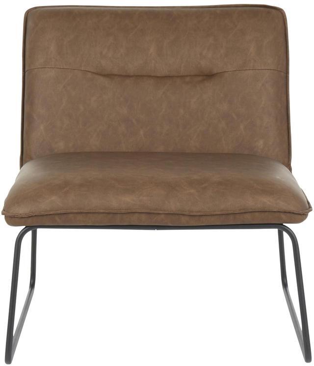 Alt view image 6 of 7 - LumiSource Casper Leather Accent Chair, Armless Chair, Black Accent Chair for Living Room, Comfy Chair for Bedroom, Industrial Chair