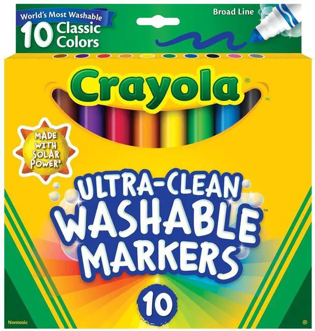 Alt view image 2 of 2 - Crayola Ultra-Clean Markers, Broad Line, Classic Colors, 10 Per Pack, 6 Packs