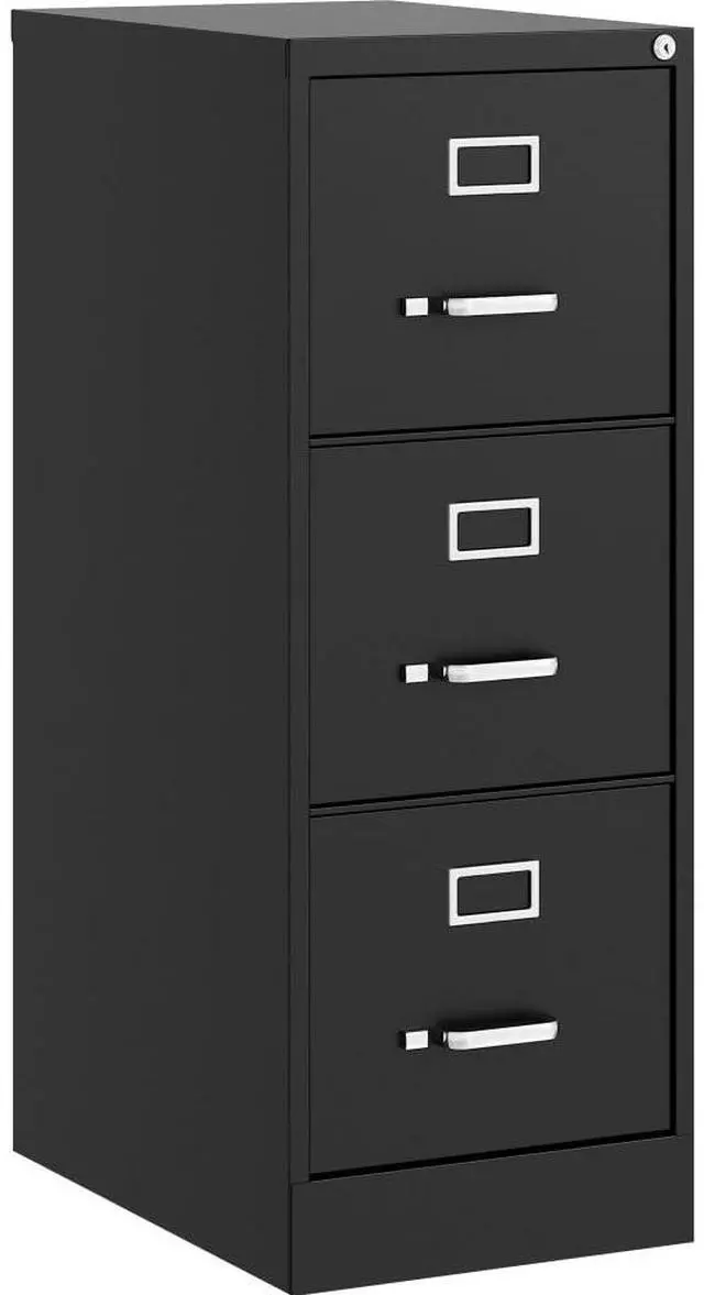 Alt view image 5 of 11 - Lorell Vertical File, 22" Deep, 3-Dwr, Letter, 15"X22"X52" , Bk (LLR42297)