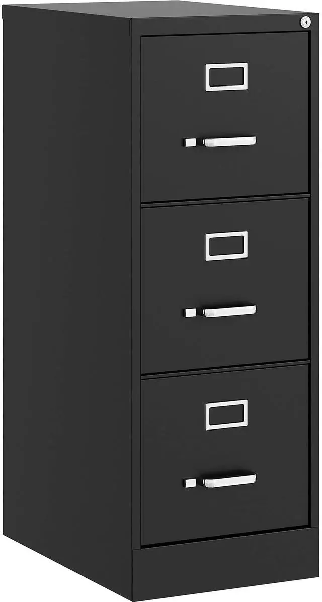 Alt view image 6 of 11 - Lorell Vertical File, 22" Deep, 3-Dwr, Letter, 15"X22"X52" , Bk (LLR42297)