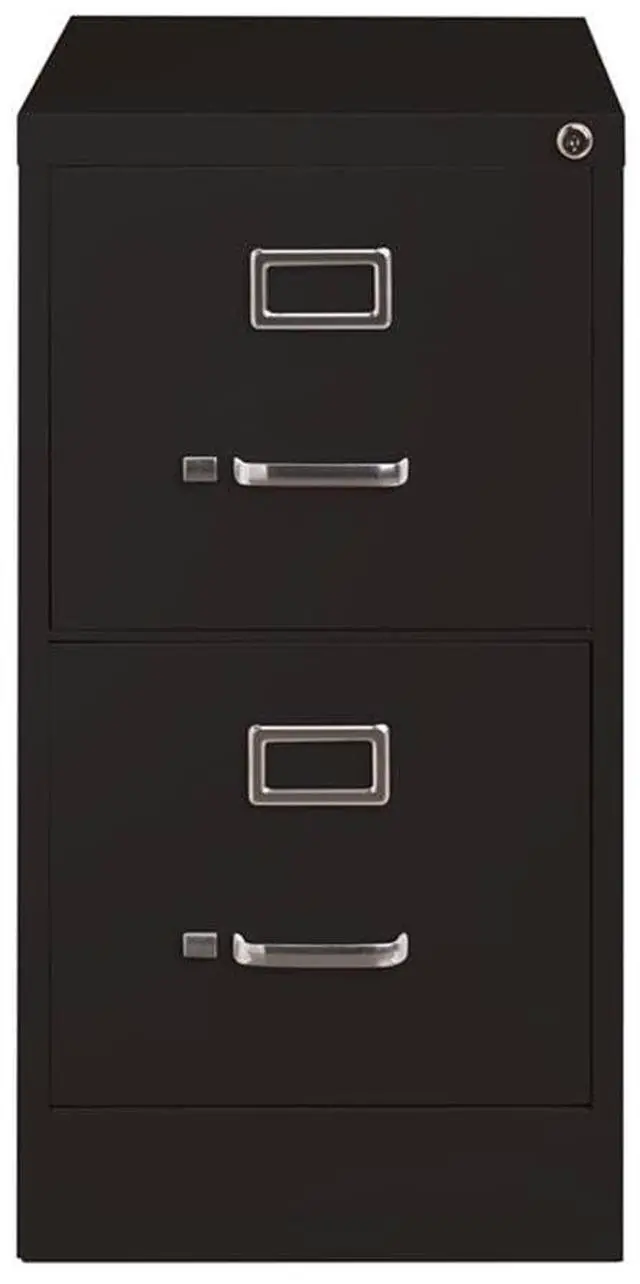 Alt view image 8 of 11 - Lorell 2-Drawer Vertical File w/ Lock 15"x26-1/2"x28-3/8" Black 60194