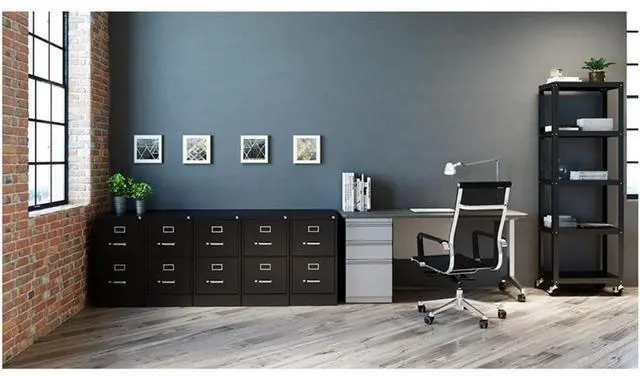 Alt view image 11 of 11 - Lorell 2-Drawer Vertical File w/ Lock 15"x26-1/2"x28-3/8" Black 60194